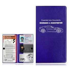 Yourkar Car Registration and Insurance Holder, 9.56"×5.19" Automotive Glove Box Organizer, Vehicle Card Document Glove Box Organizer for Documents Cards License, Car Accessories (Blue)