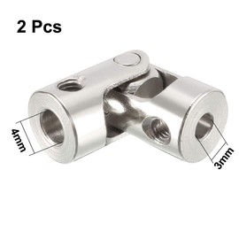 sourcing map 2pcs 3mm to 4mm Inner Dia Rotatable Universal Steering Shaft U Joint Coupler L23XD9