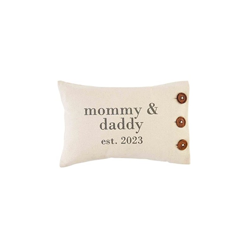 Mud Pie Parent Est. Pillow, Cream