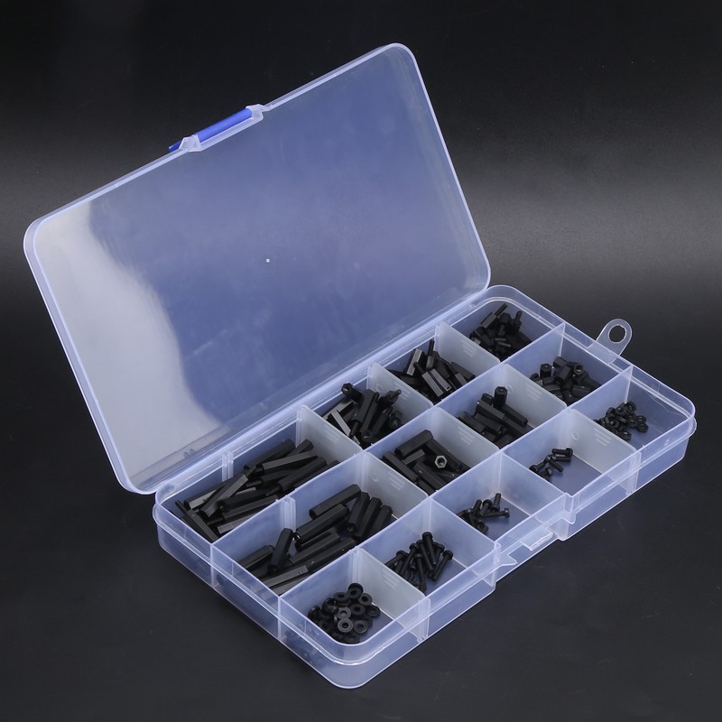 320pcs M2 Nylon Male to Female Hex Spacers Screw Nut