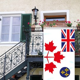 3×5 FT Old Canadian Army (1939–1944) Flag,Large Former Canada Arm Badge Decor,Double Side Digital Printed 150D Polyester Banner with Canvas Header Brass Grommet for Outdoor Indoor Parade Car