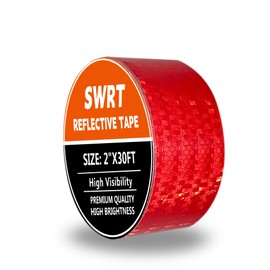 SWRT Reflective Tape 2 Inch x 30 Feet DOT-C2 Shining Star Fade Resistant Red Reflective Tape Outdoor Waterproof Strong Adhesive Safety Warning Tape Reflector Conspicuity Tape for Trailer Trucks Bike