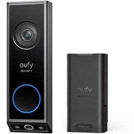 eufy Security Video Doorbell E340, Extra Rechargeable Battery Pack with USB-C, 2K Full HD, Dual Cameras, Long-Lasting Backup Power, Color Night Vision, Quick-Release Battery Pack, No Monthly Fee