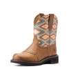 ARIAT BMVY9 Womens Fatbaby Heritage Farrah Western Boot Coastal Tan/Aztec