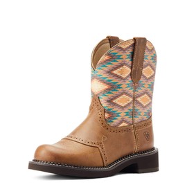 ARIAT BMVY9 Womens Fatbaby Heritage Farrah Western Boot Coastal Tan/Aztec Blanket 8.5