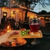 BambooMN 7.9" x 7.1" Bamboo Cocktail Appetizer Plates with Wine