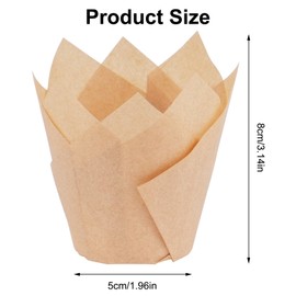 Pack of 150 Muffin Cases Paper Tulip Muffins Paper Muffin Moulds Cupcake Cases Paper Cupcake Moulds Paper Baking Cases for Wedding Birthday Party Baking Accessories