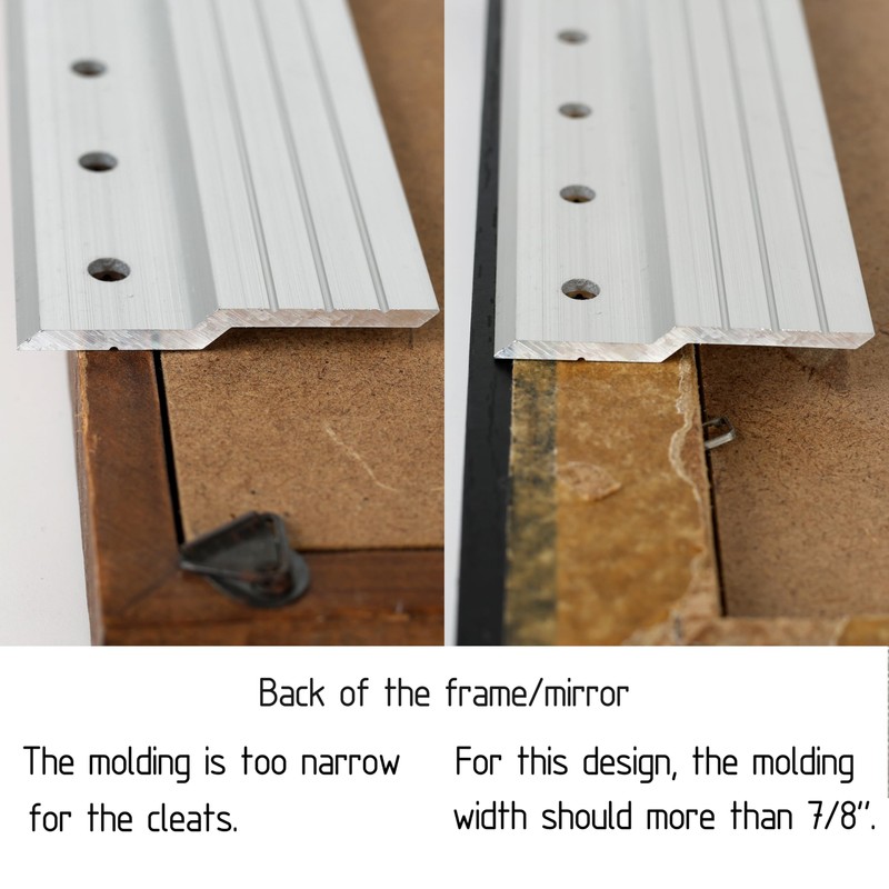 French Cleat Heavy Duty 17-3/4 inch 2 Pairs-Mirror Mounting Wall