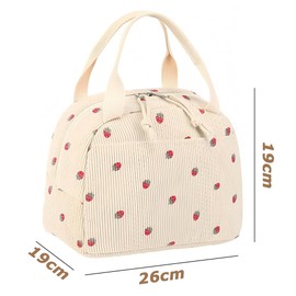 Cute Insulated Lunch Box, Reusable Lunch Tote Bags, Portable Lunch Box Bag, Small Cooler Bag with Front Pocket Zipper, Bento Cooler Bag for Work Picnic or Travel ﻿