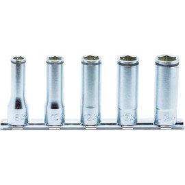 Yamashita Industrial Research Laboratory Koken 3/8 (9.5 mm) SQ. Nut Grip Deep Socket Rail Set, 5 Pieces, RS3350M/5