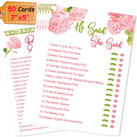 Bridal Shower Games He Said She Said Bridal Shower Games 50 Guests