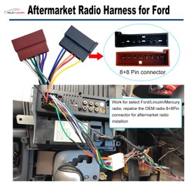 16Pin Aftermarket Stereo Wiring Harness for Ford 1985-2004, 8Pin+8Pin Android Car Stereo Harness Adapter for Lincoln 1986-1995 Mercury 1986-2002 Car Radio Stereo Wiring Harness Cable