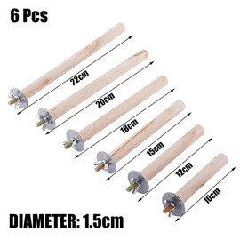 LIYONGHE 6 Pcs Bird Perches for Parrots Non-Toxic Wood Parrot Stand Cage Accessories Parakeet Perch Parrot Platform Grinding Claw Sticks for Bird Roost