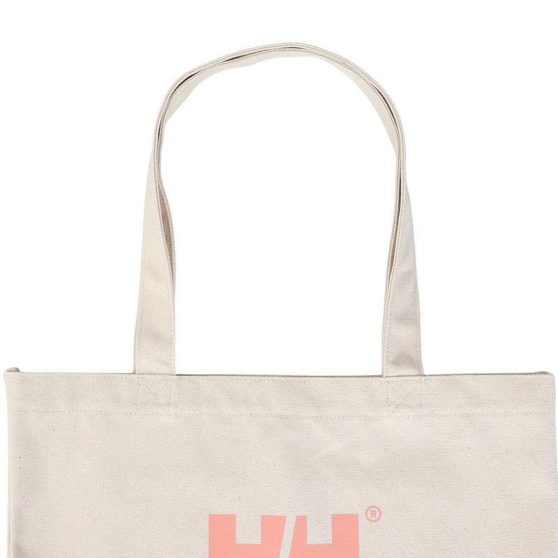 Organic Cotton Logo Tote Medium Sheer Orange