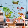Dinosaur Wall Decals, Cartoon Jungle Theme with Palm Trees and