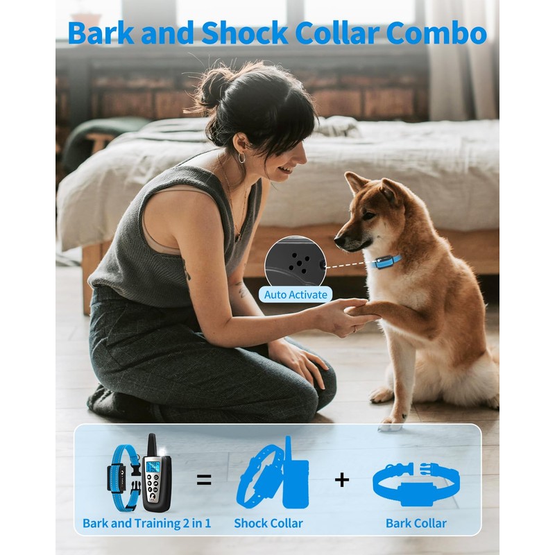 PaiPaitek Dog Bark Collar with Remote 3300ft Range - Automatic