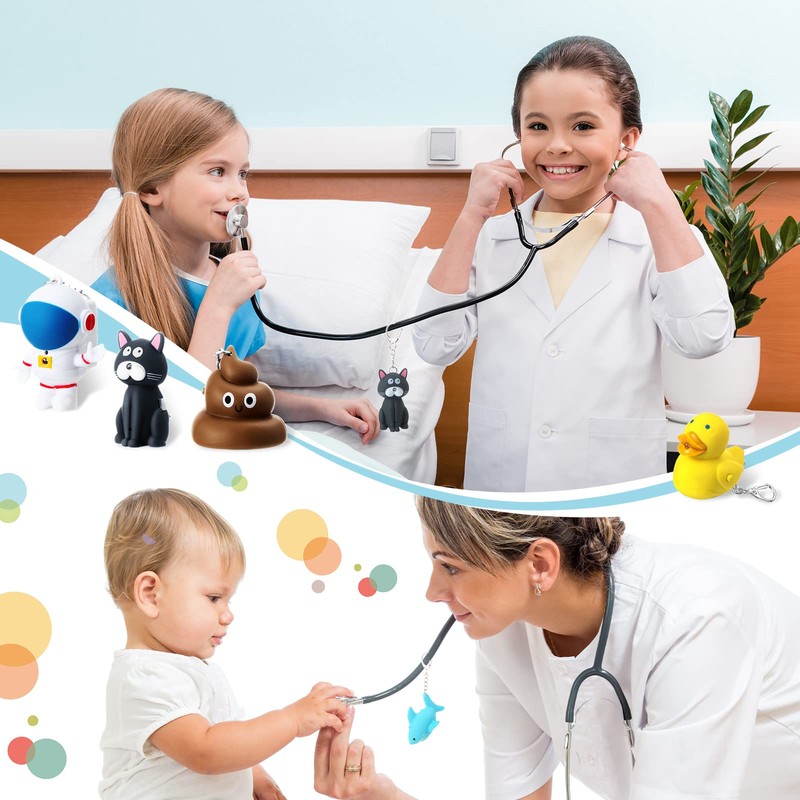 Newtay 6 Pcs Nurse Animal Flashlight Keychain Pediatric Nurse Flashlight