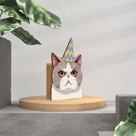 Witzige Karte Holzkarte - Grimmige Katze Geburtstagskarte mit Umschlag | Lustige Katzen Geburtstagskarte, Kätzchen Geburtstagskarte, Grumpy, Katzenliebhaber, Lustige Katze Geschenk, Mürrische Katze