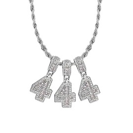 SBI Jewelry 444 Guardian Angel Number Necklace for Women Clear Cubic Zirconia Spiritual Daughter Cousin Friends Family Anniversary