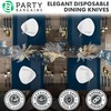 Party Bargains Disposable Plastic Navy Gold Dinner Knives, Infinity Modern
