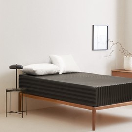 Damier Satin Fitted Sheet 90 x 200 cm Grey Silk Shiny Flat Sheet High-Quality Satin Striped Fitted Sheet Suitable for Mattresses up to 30 cm