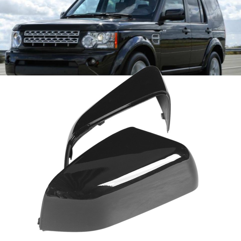 2PCS Door Mirror Cover LR019962 Glossy Black Replacement for LAND