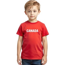 Kids Canada Shirt - Custom Handmade Girls and Boys Canada T-shirt Customized with 3-D Puff Heat Transfer Vinyl, CDA (Red, 5T)
