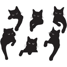 6 Pcs Black Cats Looking Out of The Corner Scrapbooking Paper Metal Craft Dies for Card Making Cut Dies Embossing New Card Making Accessories Die-Cutting and Embossing Scrapbooking Die-Cuts