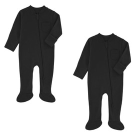 HahaNice Tiny Baby Clothes Neutral Sleepsuits Zip Babygrow Footed Pajamas Rompers Babies 3-6 Months Black2