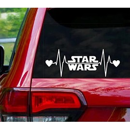 Starwars Heartbeat Viynl Decal Sticker Cars Laptop Suvs Cups Wall Art 7.5 x 2.7
