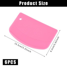 Pack of 6 Dough Scrapers, Plastic Flexible Dough Cutter, Plastic Dough Spatula, Dough Scraper Card, Non-Slip Dough Card for Pastries, Pizza, Bread, Dough, Cakes