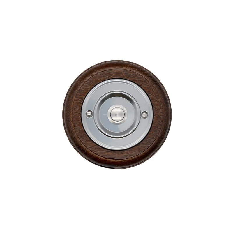 Modern Living Round Wireless Doorbell in Tudor and Brushed Nickel