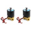 QWORK 1/4" NPT Brass Electric Solenoid Valve 12VDC Normally Closed