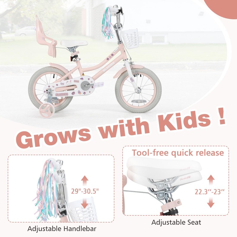 Olakids Kids Bike, 12 14 16 18 Inch Toddlers Bike