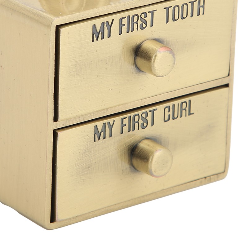 Tooth Box Metal Cute BearShape Storage Case with 2 Drawers