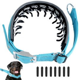 Duckygoo No Pull Dog Collar - Adjustable Martingale Collar for Small Medium Large Dogs, Reflective Heavy Duty Training Collar for Walking Hunting,Blue,S