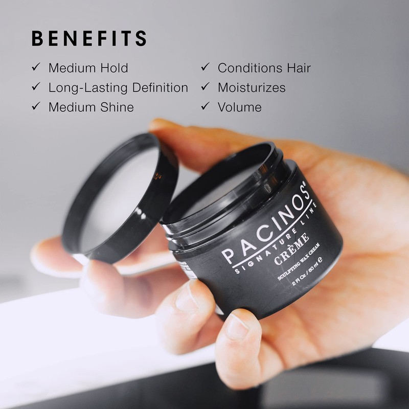 Pacinos Crème - Sculpting Wax Cream, Medium Hold with Medium
