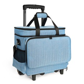 Lorzon Sewing Machine Case with Wheels, Rolling Sewing Machine Tote for Carrying, Fits for Most Machines