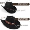 2 Pieces Western Cowboy Hat for Men Women Classic Fedora