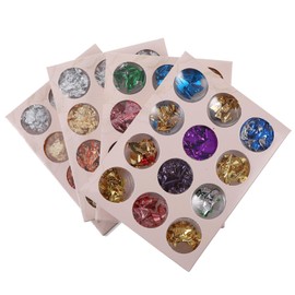 WOONEKY 48pcs Nail Art Foil Strips DIY Manicure Kit Rhinestones Art Stickers for Nail Decorations