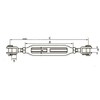 MarineNow 316 Stainless Steel Jaw Jaw Turnbuckle Open Body with