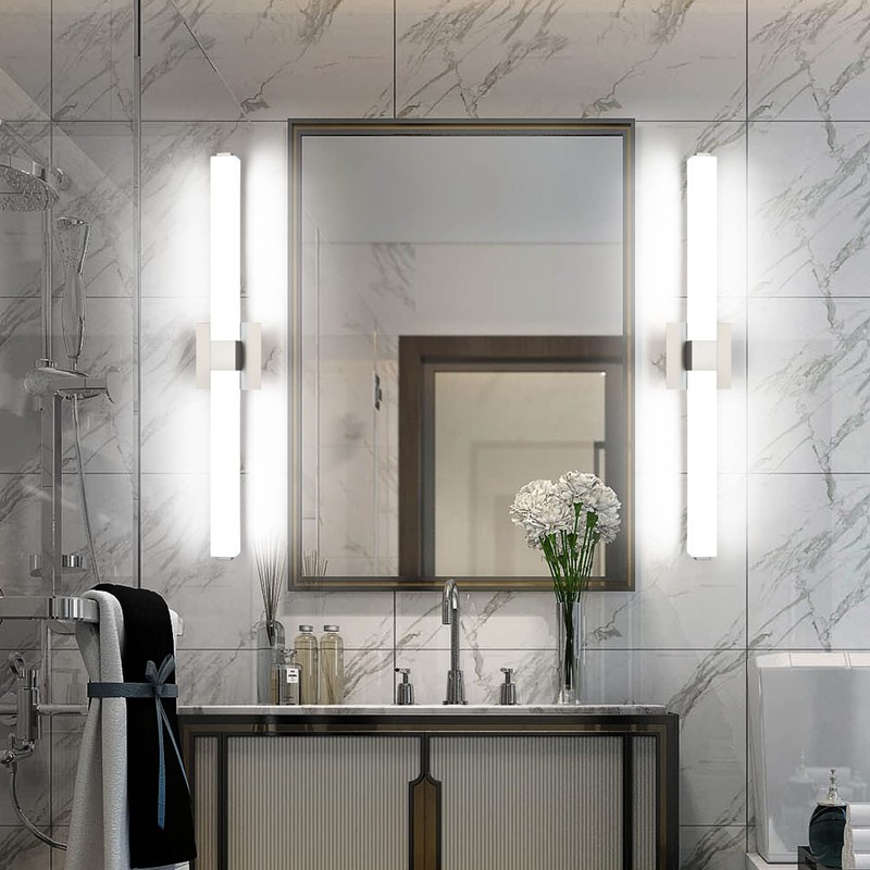 ZUZITO Bathroom Vanity Light Brushed Nickel - Modern LED Vanity