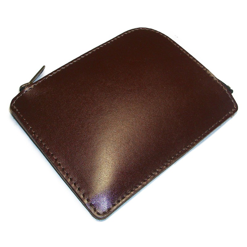[Leather Workshop Sato] Thin Wallet, L-Shaped Zipper Wallet, Genuine Leather,