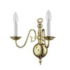 Livex Lighting 5002-02 Williamsburg 2 Light Polished Brass Wall Sconce
