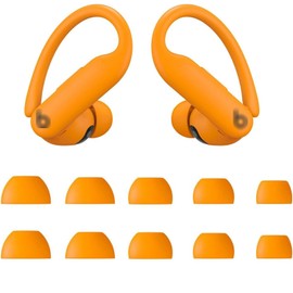 ALXCD Eartips Compatible with Powerbeats Pro 2 Earbuds, XS/S/M/L/XL 5 Sizes 5 Pairs Soft Silicone Earbuds Tips, Compatible with Powerbeats Pro2 PB Pro 2 Electric Orange 5 Pairs