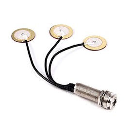 Liyafy Self-Adhesive Piezo Pickup Transducer 3 in 1 Microphone Contact & Endpin Jack 6.35mm/ 1/4" for Thumb Piano Kalimba and Other Small Instruments