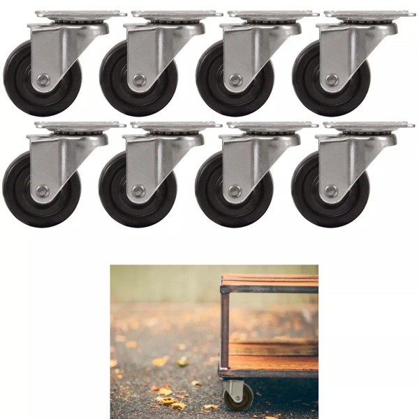 AllTopBargains 8 Pack Swivel Caster Wheels 2 1/2" Top Plate