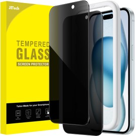 JETech JETech Privacy Screen Protector for iPhone 15 Plus 6.7-Inch, Anti-Spy Tempered Glass Film with Easy Installation Tool, 2-Pack