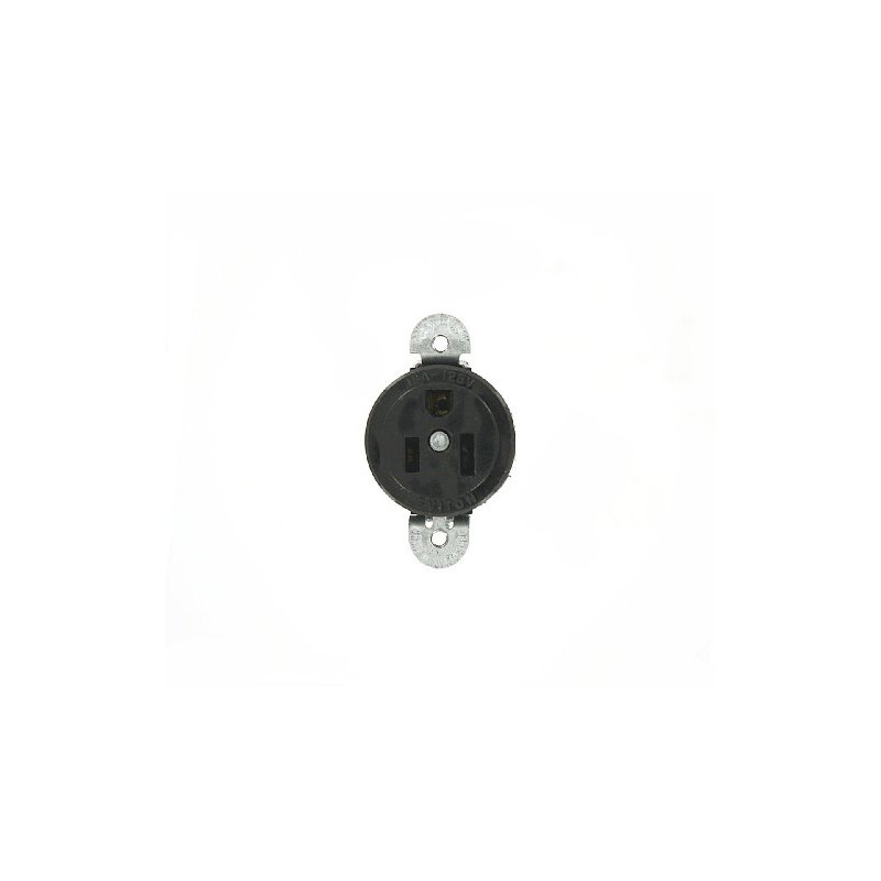 Leviton 15 Amp, 125 Volt, Short Strap Single Receptacle, Straight
