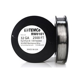 TEMCo Kanthal A1 wire 32 Gauge 2500 Ft Resistance AWG A-1 ga